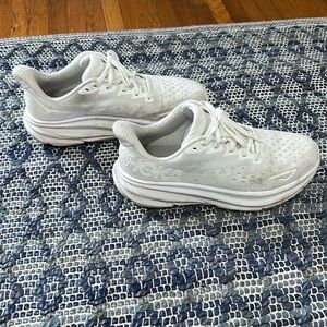 White Hoka Gym Shoes